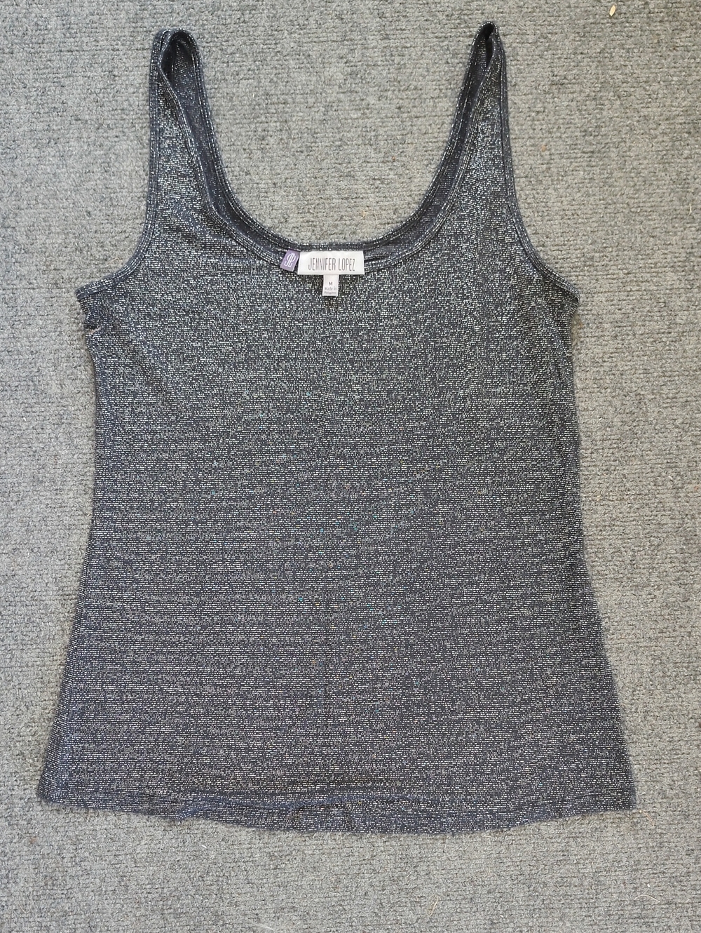 Black And Silver Metallic Tank By Jennifer Lopez